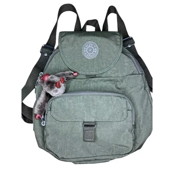 Kipling Queenie Backpack, Medium - Jaded Green Tonal Zipper NWOT MSRP $104 - Picture 3 of 7